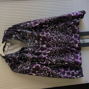 Chico's Vibrant Purple and Black Patterned Utility Jacket